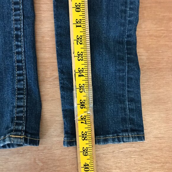 True Religion World Tour Skinny Jeans Women 27 Blue Mid Rise Flip Pocket Denim 1 - Picture 7 of 13